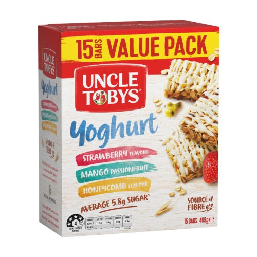 Uncle Tobys Muesli Bar Yogurt Variety 15  Pack 469g