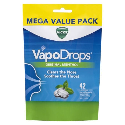 Vicks Vapo Drops Lozenges Original Menthol 42 Pack