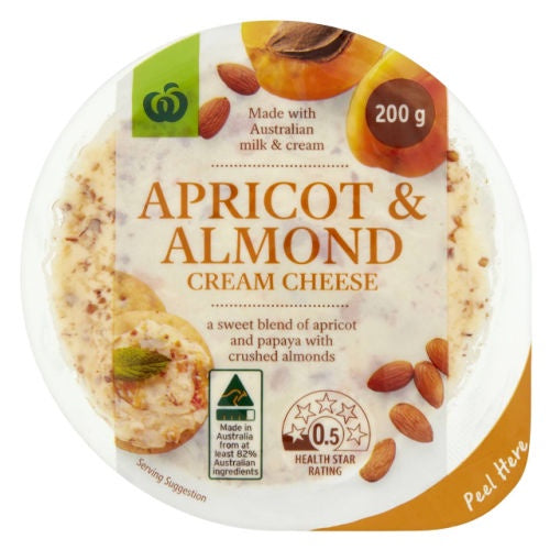 Woolworths Apricot & Almond Cream Cheese 200g