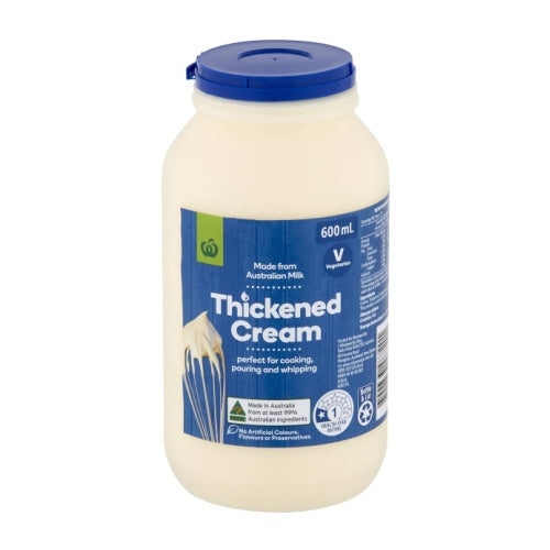 Woolworths Thickened Cream 600ml